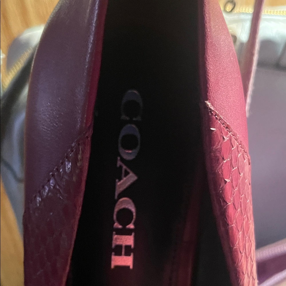 Coach Women's Burgundy Leather Heels
